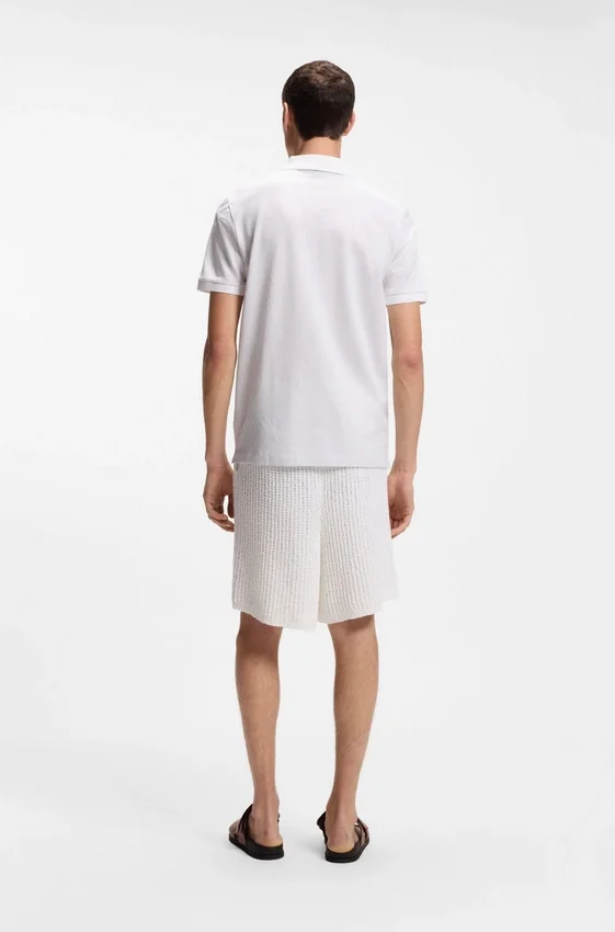 Jacquard-pattern polo shirt in cotton Jacquard-pattern polo shirt in cotton