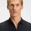 Jacquard-pattern polo shirt in mercerised cotton Jacquard-pattern polo shirt in mercerised cotton