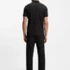 Jacquard-pattern polo shirt in mercerised cotton Jacquard-pattern polo shirt in mercerised cotton