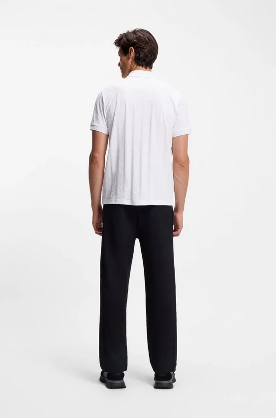 Jacquard-pattern polo shirt in mercerised cotton Jacquard-pattern polo shirt in mercerised cotton