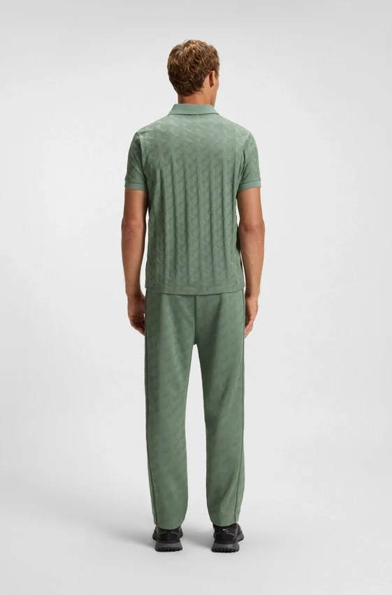 Jacquard-pattern polo shirt in mercerised cotton Jacquard-pattern polo shirt in mercerised cotton