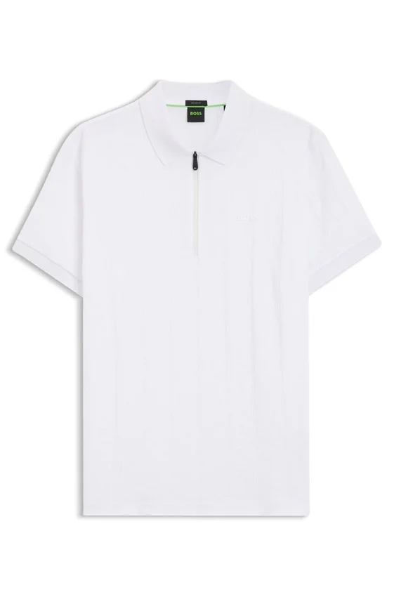 Jacquard-pattern polo shirt in mercerised cotton Jacquard-pattern polo shirt in mercerised cotton