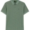 Jacquard-pattern polo shirt in mercerised cotton Jacquard-pattern polo shirt in mercerised cotton