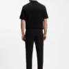 Jacquard-pattern polo shirt with Johnny collar