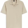 Jacquard-pattern polo shirt with Johnny collar