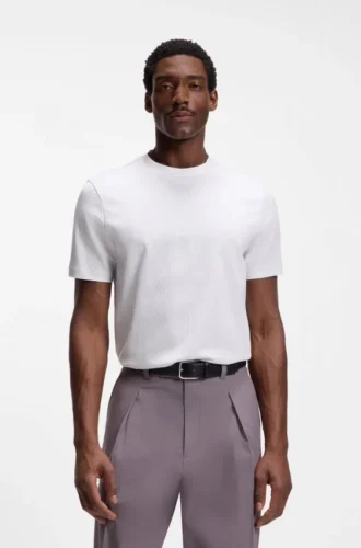 Jacquard-pattern T-shirt in cotton