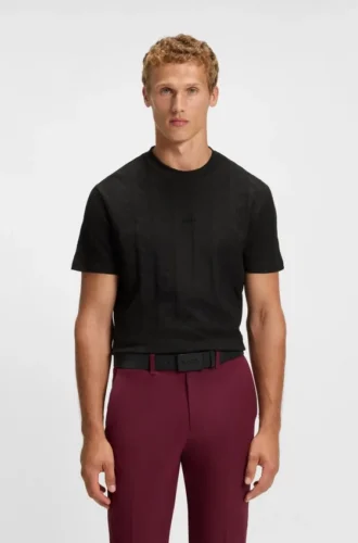 Jacquard-pattern T-shirt in cotton