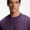 Jacquard-pattern T-shirt in cotton