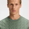 Jacquard-pattern T-shirt in cotton