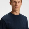 Jacquard-pattern T-shirt in cotton