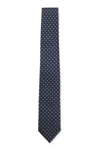 Jacquard-pattern tie in a silk blend