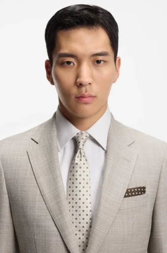 Jacquard-pattern tie in silk