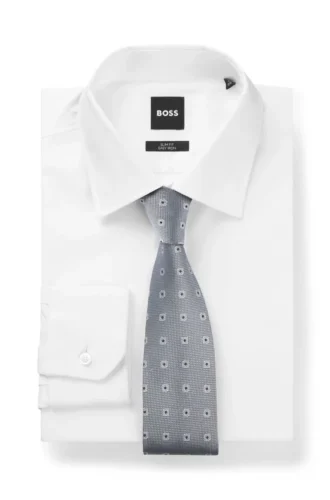 Jacquard-pattern tie in silk