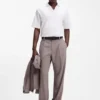 Jacquard-stripe polo shirt with Johnny collar