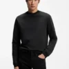 Jacquard-structure T-shirt in mercerised cotton