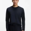 Jacquard-structure T-shirt in mercerised cotton