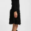 Jersey dress with feathered plissé pleats Jersey dress with feathered plissé pleats