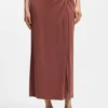 Jersey maxi skirt with twist detail
