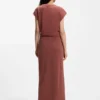 Jersey maxi skirt with twist detail