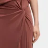 Jersey maxi skirt with twist detail