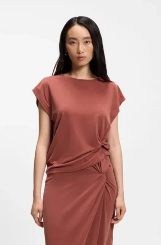 Jersey T-shirt with side twist detail