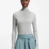 Jersey top with high neckline