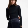Jersey top with high neckline