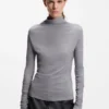 Jersey top with high neckline