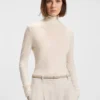 Jersey top with high neckline