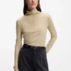 Jersey top with high neckline