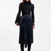 Jersey top with high neckline