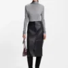 Jersey top with high neckline