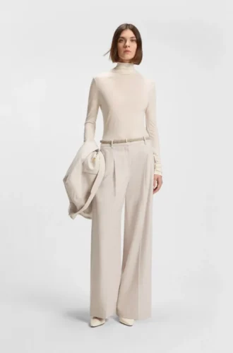Jersey top with high neckline