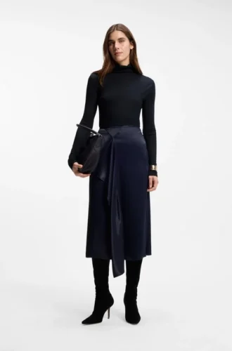 Jersey top with high neckline