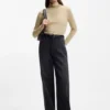 Jersey top with high neckline
