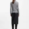 Jersey top with high neckline