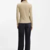 Jersey top with high neckline