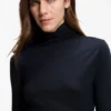 Jersey top with high neckline