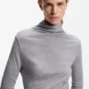 Jersey top with high neckline