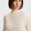 Jersey top with high neckline