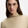 Jersey top with high neckline