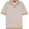 Johhny-collar sweater in cotton and linen