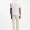 Johnny-collar polo shirt in cotton and linen