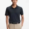 Johnny-collar polo shirt in Italian stretch cotton
