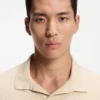 Johnny-collar polo shirt in Italian stretch cotton
