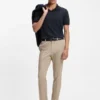Johnny-collar polo shirt in Italian stretch cotton