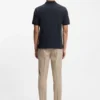 Johnny-collar polo shirt in Italian stretch cotton