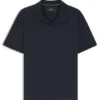 Johnny-collar polo shirt in Italian stretch cotton