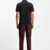 Johnny-collar slim-fit polo shirt in stretch cotton