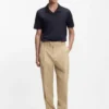 Johnny-collar slim-fit polo shirt in stretch cotton